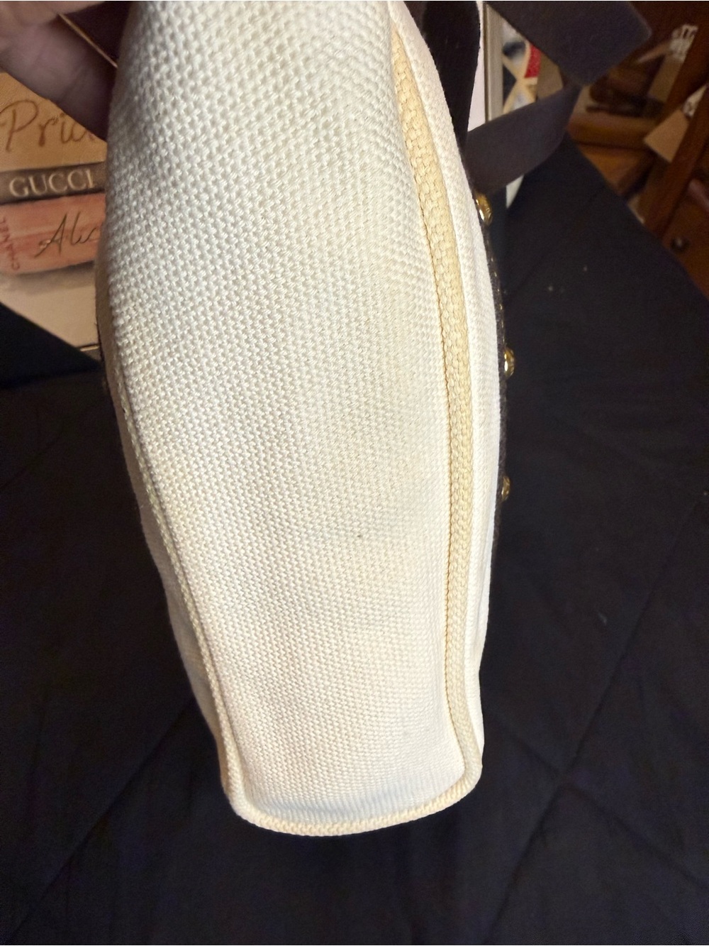 Louis Vuitton Antigua Cabas MM Authentic Canvas Tote Bag – White & Brown - Picture 8 of 16